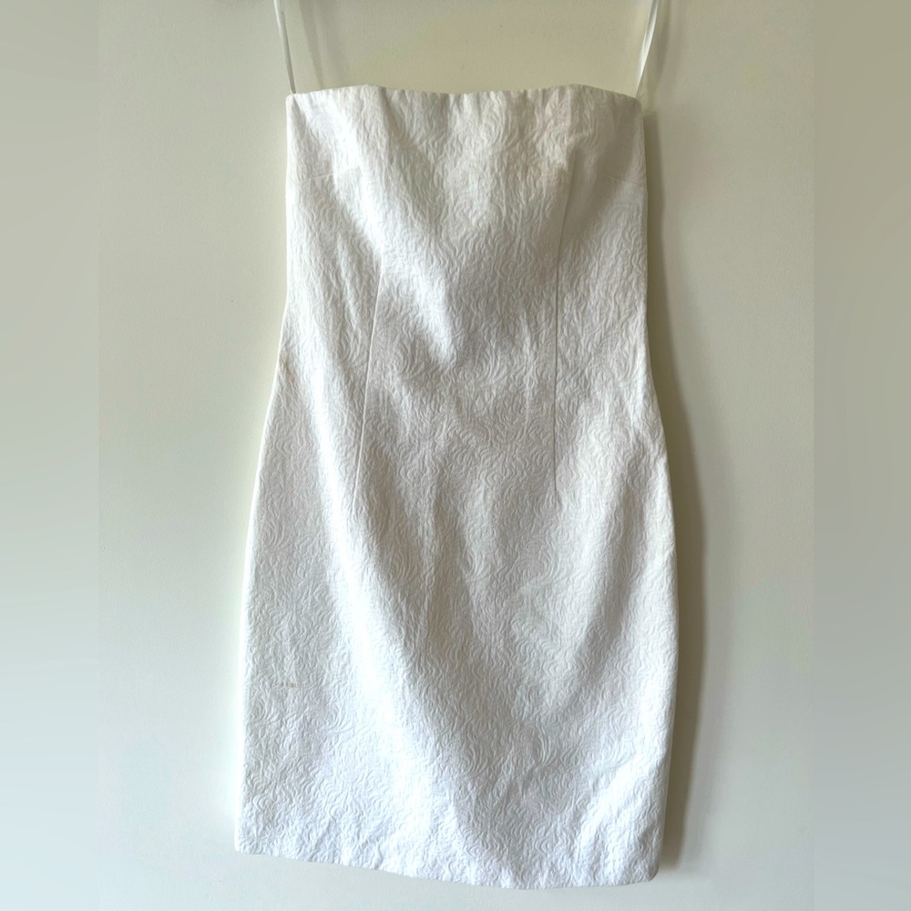 White House Black Market White Strapless Dress